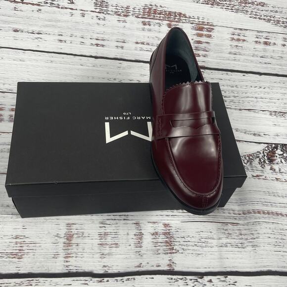 $150 Marc Fisher Women's Size 10M Dark Red Milton Slip On Loafer Flats - Picture 3 of 10